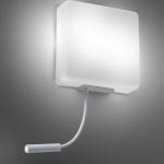 Square Wall Lamp 25cm PL 2x26W + Lector LED 3w RAL