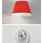 Choose Wandleuchte + LED Struktur Grau Aluminium, Diffuser Rot