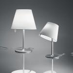 Melampo noche Lampe de table Petite max 1x42W Halogène (E14) Eco Gris Aluminium