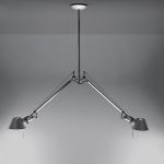 Tolomeo Lámpara Colgante dos brazos halógena 2x77w E27 - Aluminio