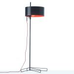 3G lámpara de Lâmpada de assoalho dimmable E27 1x100w Preto/Rojo