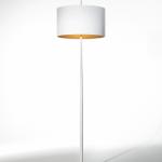 Lola F lámpara de Lampadaire 161cm E27 2x60w blanc abat-jour blanc /d´Or
