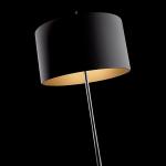 Lola F Floor lamp 161cm E27 2x60w Black and Black/Gold Screen