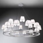Lámpara XVIII (Solo Struktur) Lampe Pendelleuchte ohne lampenschirme 18xE27 46w Grau Silber-Chrom