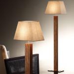 Tau - Floor Lamp Wood (Solo Structure) Floor Lamp without lampshade E27 46w Nickel Wengué