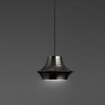 Tibeta - 03 Lamp Pendant Lamp LED 13w Polished Alluminium - cable textile Grey