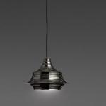 Tibeta - 02 Lamp Pendant Lamp LED 8,7w Polished Alluminium - cable textile Grey