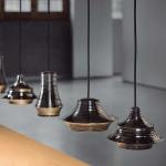 Tibeta - Set 3 Lamp Pendant Lamp LED 30,4w Polished Alluminium - cable textile Grey