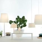 Cotton L Pendant Lamp E27 1x105W lampshade Grey and floron white