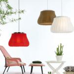 Lily Pendant Lamp E27 1x32W lampshade red and floron Black Chrome