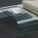 Fontana table Glass curvado and biselado 120x60x40cm