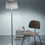 Lumiere XXL Floor Lamp - Structure Chrome Black/lampshade Grey
