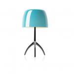 Lumiere Table Lamp Large with intensity regulator - Structure Chrome Black/lampshade turquoise