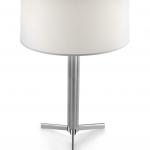 Leila Lampe de table ø33cm G9 75w Chrome abat-jour tissu blanc