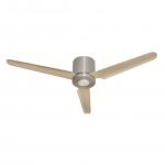 Flat Fan 127cm with light LED 75W 3 blades Wood with remote - Nickel brushing 