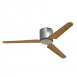 Flat Fan 127cm without light 3 blades Wood with remote - Nickel cepillado