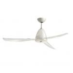 Ghost Fan 127cm without light 3 blades Transparent with remote - Grey/Satin Glass