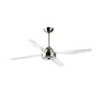 Libellula Fan 127cm without light 4 blades Transparent with remote - Grey