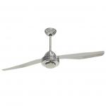 Libellula Fan 127cm with light LED 17W 2 blades Transparent with remote - Chrome