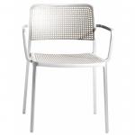 Audrey Shiny chair with arms Aluminium Shiny indoor/outdoor (2 units packaging)