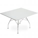 Glossy Square Table 130x130cm Laminated white cinc