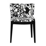 Mademoiselle chaise structure noire avec test de reacción al fuego Tissu Moschino