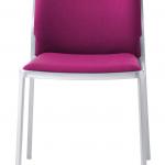 Audrey Soft silla sin brazos Aluminio Brillante (Embalaje de 2 unidades) Tejido Kvadrat