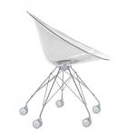 Eros chair with Structure of steel chromed of five legs with wheels