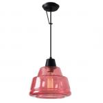 Color Lampada Lampada a sospensione 1xE27 MAX 60W 24,4cm - Nero opaco Diffusore rosa