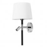 Deluxe (Solo Structure) Wall Lamp without lampshade 1xE27 60W + lector LED - Chrome Black
