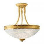Cobra lâmpada do teto Ouro Brilhante e Satin Alabastro branco