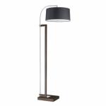 Extend Floor Lamp 3xE27 max 60w - Brown aged Chrome black lampshade