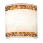 Wall Lamp white Alabaster white with talla Brown