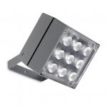 Cube proyector LED gris urbano 29º 5xLED Cree 3000K 1540Im 103x103cm