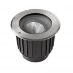 Gea Recessed suelo Round Stainless Steel 1xLED Cree 9W 4000K