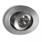 Ledio Downlight Orientable para powerled Aluminio Cepillado luz blanca /fria