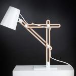 Looker Lampe de table 1L 1x15w E27 blanc/Bois