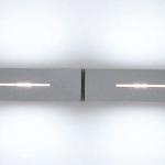 Bloc luz de parede Lacado + Cinza metalizado Módulo de dos