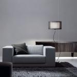 Loe Schwarz lámpara von Stehlampe /Pendelleuchte glanzverchromt textil- Schwarz
