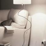 Loe Classic lámpara of Floor Lamp /Pendant Lamp Aluminium Matt Rafia white