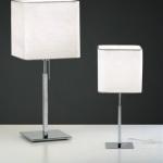 Anaca 30 Lampe de table Chrome tissu froissé blanc