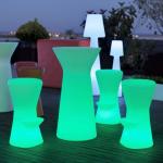 Corfu 40 stool iluminado baterÃ­a recargable LED RGB 40x39cm