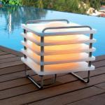 Box Table Lamp Inox- polyethylene 18cm