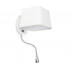Sweet Wall Lamp 1xE27 60w + Lector LED 1W - White