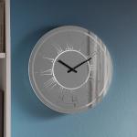 Toulouse Reloj de pared iluminado 1,4W LED ø38x38cm - Espejo plata, lacado blanco