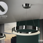 Cronos Lámpara colgante LED dimmable 38W ø60x7cm - Cromo