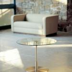 Diana Alta table ø58x62cm Nickel Satin/Glass