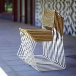 Ramon silla Estructura metálica y fibra blanco