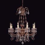 Bronze & Glass Pendant Lamp indoor 8xE14 60W
