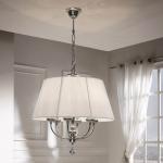 Artemis Pendant Lamp 6xE14 LED 4W Silver aged + lampshade Hilo/Vinilo white
